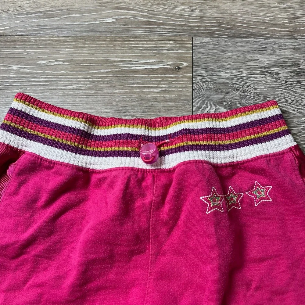 Bratz Track Pants Girls M 7/8 Pink Embroidered Logo Y2K Satin Stripe Joggers
